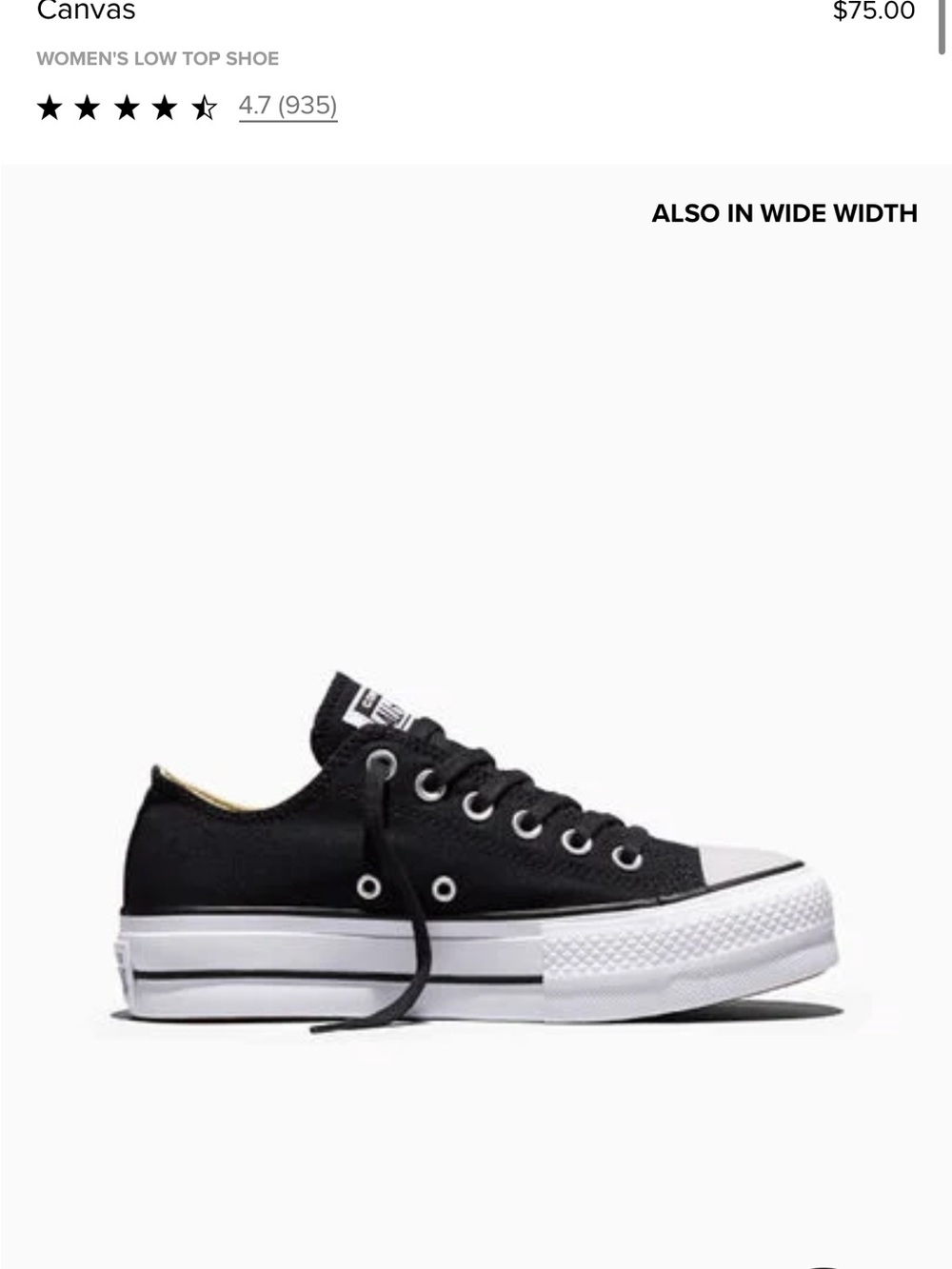 Converse Black and White Low Top Platform Sneakers